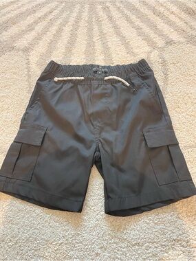 Kid’s Black Cargo Drawstring Shorts